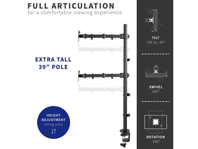 VIVO Dual Monitor Mount Extra Tall Adjustable Stand Fits Two Screens up to 27'