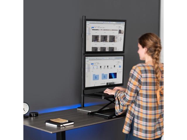 VIVO Dual Monitor Mount Extra Tall Adjustable Stand Fits Two Screens up to 27'
