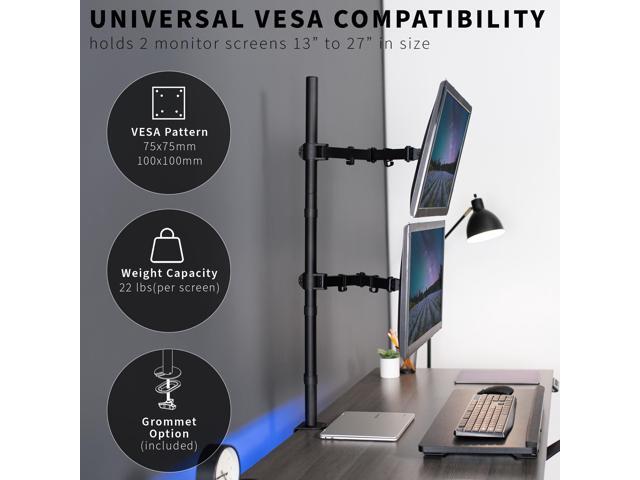 VIVO Dual Monitor Mount Extra Tall Adjustable Stand Fits Two Screens up to 27'