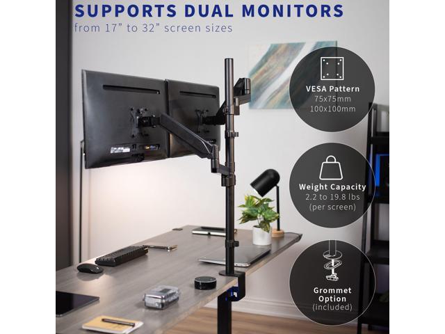 VIVO Extra Tall Dual 17' to 32' Monitor Mechanical Spring Sit-Stand Desk Mount