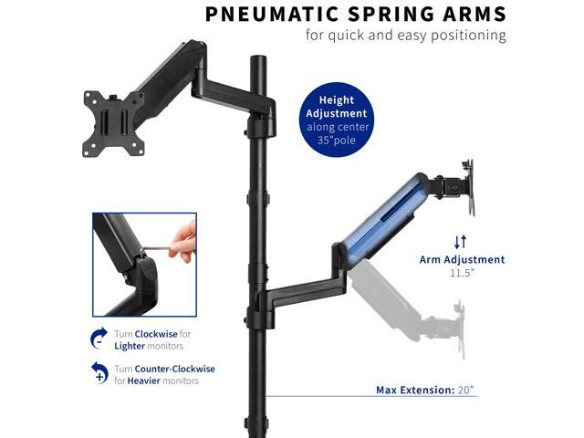 VIVO Extra Tall Dual 17' to 32' Monitor Mechanical Spring Sit-Stand Desk Mount