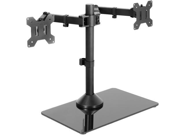 VIVO Dual Monitor Mount w/ Glass Base Stand for 2 Computer Screens up to 32'