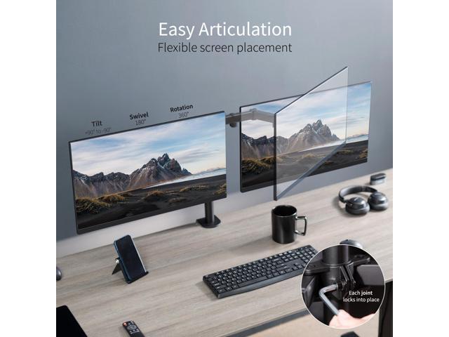 VIVO Black Dual Monitor Desk Mount Adjustable Stand, Fits Screens up to 32'