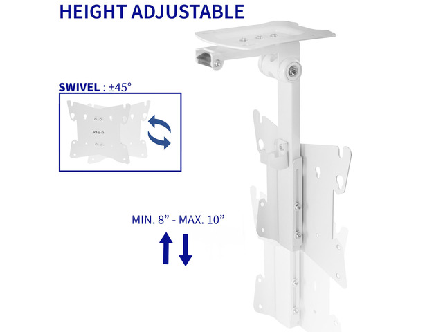 VIVO White Flip Down 20' to 37' Mount Folding Pitched Roof Ceiling Mounting for Flat TV & Monitors (MOUNT-M-FD37W)