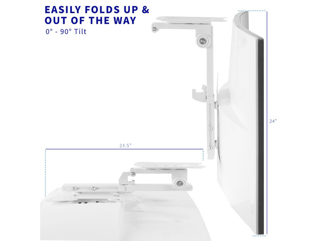 VIVO White Flip Down 20' to 37' Mount Folding Pitched Roof Ceiling Mounting for Flat TV & Monitors (MOUNT-M-FD37W)