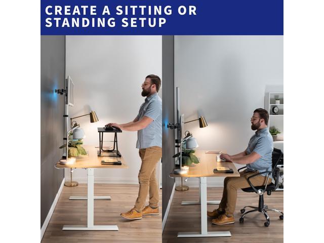 VIVO White Dual Monitor Desk Mount Extra Tall Fully Adjustable Stand for up to 27' Screens (STAND-V012W)
