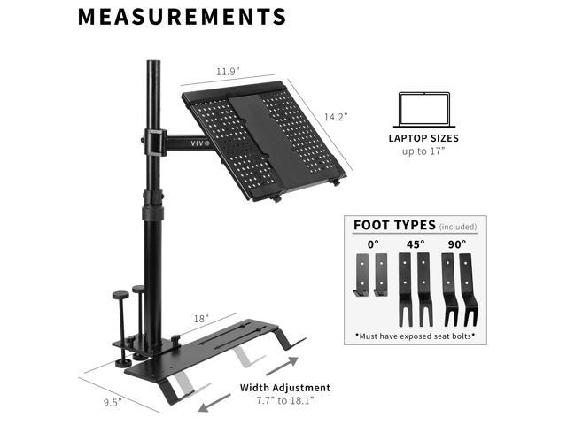 VIVO Single Laptop Notebook Car Mount, Swivel Arm Adjustable Extension Clamp