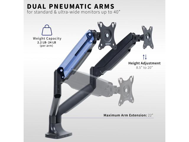 VIVO Dual Ultrawide 40 Monitor Desk Mount with Pneumatic Spring Arms