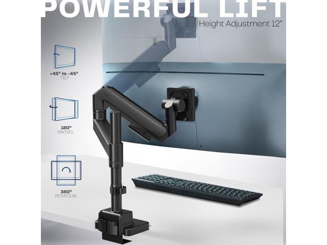 VIVO Black Heavy Duty Pneumatic Single Ultrawide Computer Monitor Arm Desk Mount