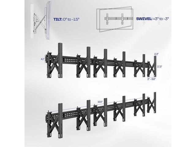 VIVO 2x3 Pop-Out Video Wall Mount (Fits 6 TVs) for 37 to 65 Plasma Screens