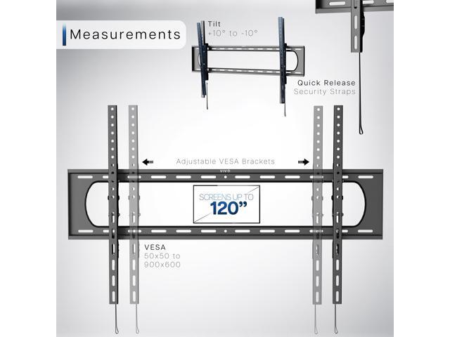 VIVO Heavy Duty Tilting TV Wall Mount for up to 120' Curved and Flat Screens