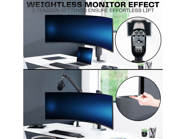 VIVO Vertical Lift Single Ultrawide Monitor Desk Mount, Up to 49' Screens