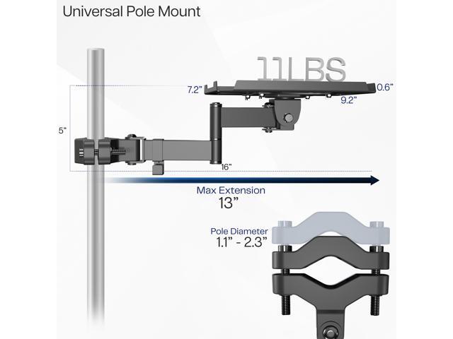 VIVO Pole Mount Shelf with Articulating Arm