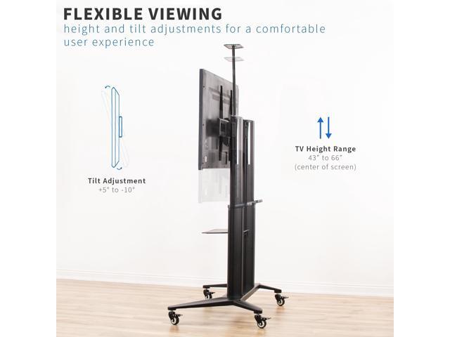 VIVO Aluminum Ultra Heavy Duty 32' to 120' TV Cart, Mobile Large Screen TV Stand