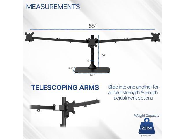 VIVO Telescoping Triple Computer Monitor Desk Mount, Heavy Duty Stand