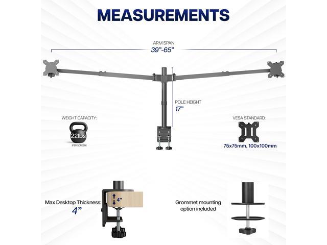 VIVO Telescoping Dual Ultrawide 40' to 45' Monitor Heavy Duty Desk Mount Stand