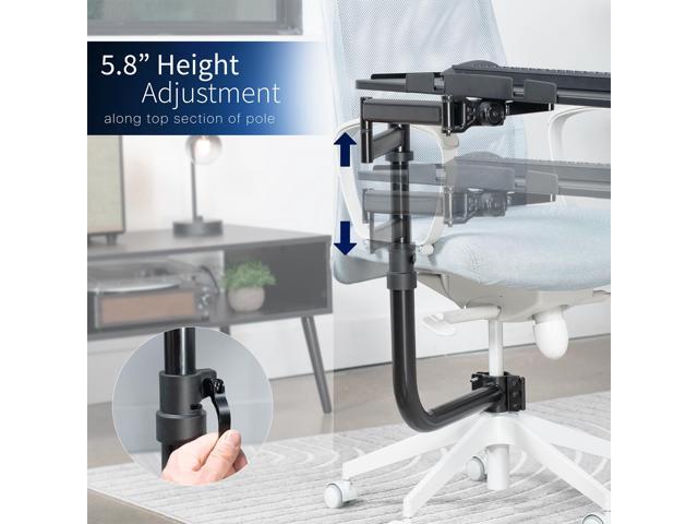 VIVO Office Chair Mounted 26 x 12 inch Full Motion Keyboard and Mouse Tray, (MOUNT-KB18CP)