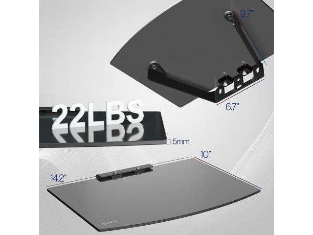 VIVO Floating Wall Mount 14' Tempered Glass Shelf for DVD Player, Game System, Audio