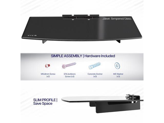 VIVO Floating Wall Mount 14' Tempered Glass Shelf for DVD Player, Game System, Audio