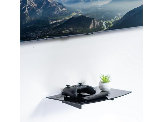 VIVO Floating Wall Mount 14' Tempered Glass Shelf for DVD Player, Game System, Audio
