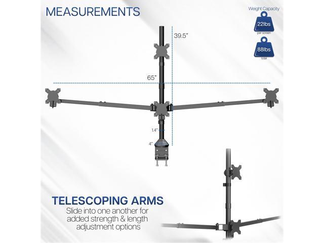 VIVO Telescoping Extra Tall Quad Ultrawide 27' to 38' Monitor Desk Mount