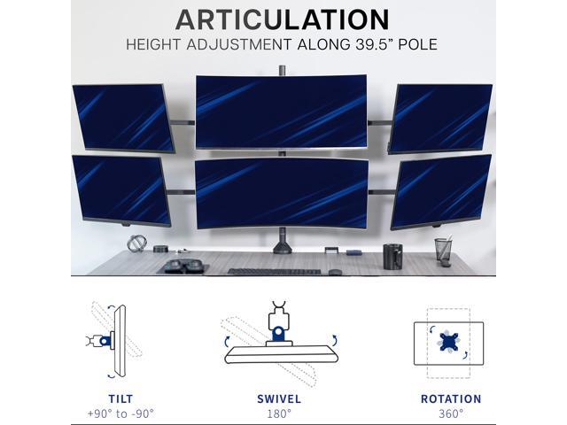 VIVO Telescoping Extra Tall Hex Ultrawide 27' to 38' Monitor Desk Mount