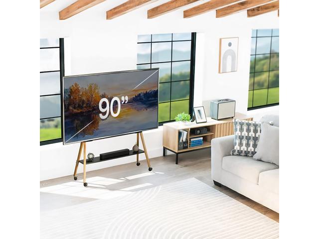 VIVO Rolling Easel Studio TV Floor Stand with Shelf, Fits 50' to 90' Screens