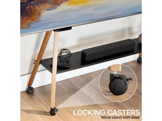 VIVO Rolling Easel Studio TV Floor Stand with Shelf, Fits 50' to 90' Screens