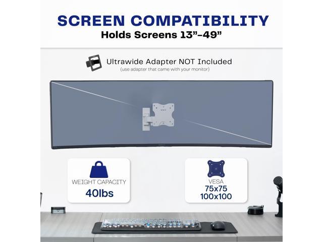 VIVO White Full Motion 13' to 49' Ultrawide Monitor Wall Mount