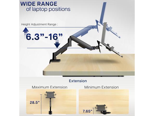 VIVO 10' to 15.6' Single Laptop Stand Desk Mount, Adjustable Notebook Holder