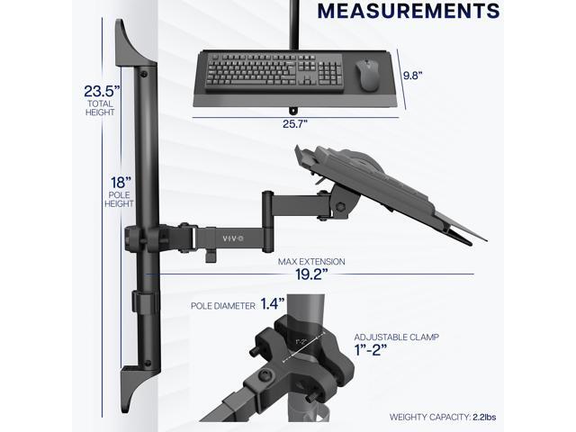 VIVO Steel 26 Inch Tilting Keyboard Tray Wall Mount, Keyboard and Mouse Platform