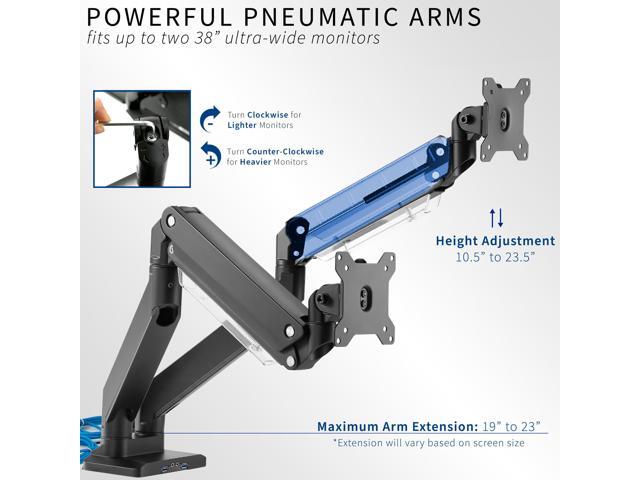 VIVO Dual Monitor Counterbalance Desk Mount Stand + USB, Fits Screens up to 38'