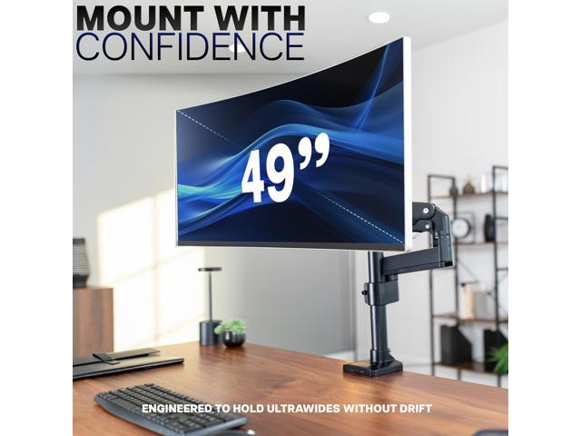 VIVO Single Monitor Stand Desk Mount Arm w/ USB Ports, Fits Ultrawides up to 49'
