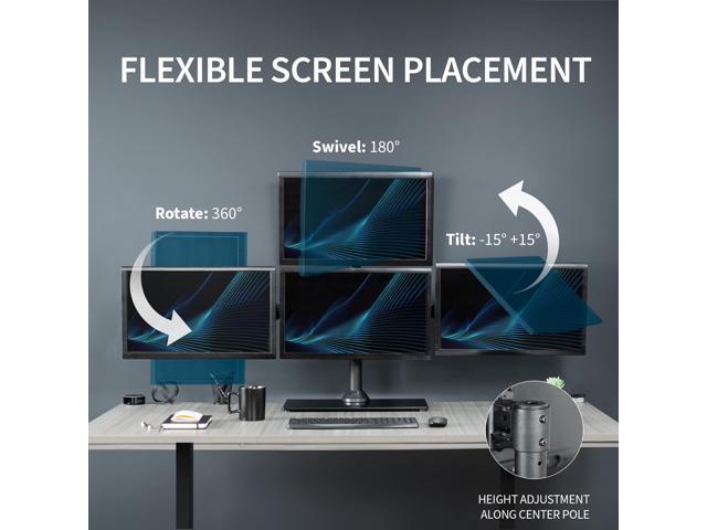 VIVO Steel Quad Freestanding 3 + 1 Monitor Mount 4 Screens up to 24'