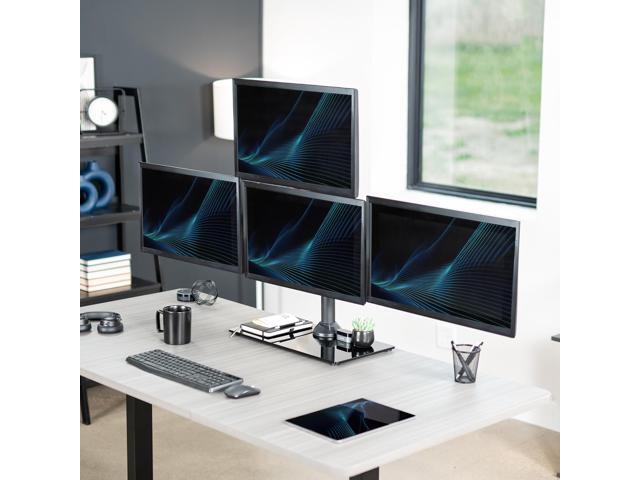 VIVO Steel Quad Freestanding 3 + 1 Monitor Mount 4 Screens up to 24'