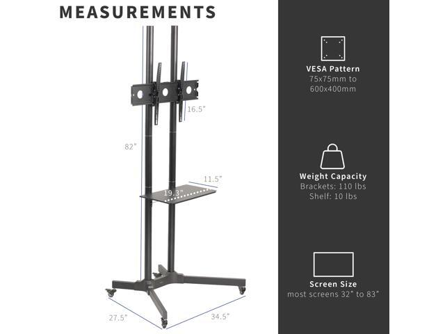 VIVO Tall Mobile TV Cart for 32' to 83' LCD LED Plasma Flat Panel Stand w/Wheels