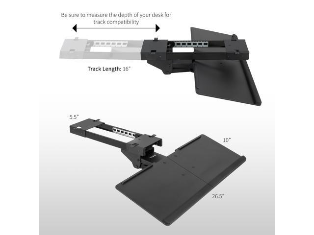 VIVO Adjustable Keyboard Mouse Tray Deluxe Rolling Track Under Table Desk Mount