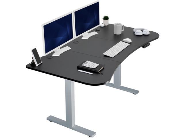 VIVO Electric 63 x 32 Stand Up Desk, Black Table Top, Gray Frame