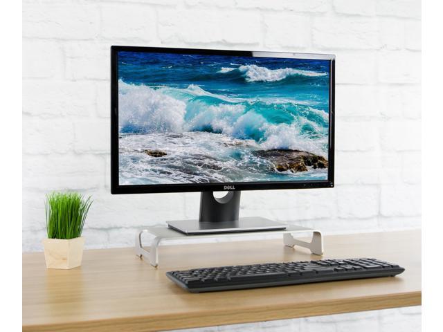 VIVO Silver Aluminum 16' Monitor Riser Ergonomic Desktop Stand Desk Organizer