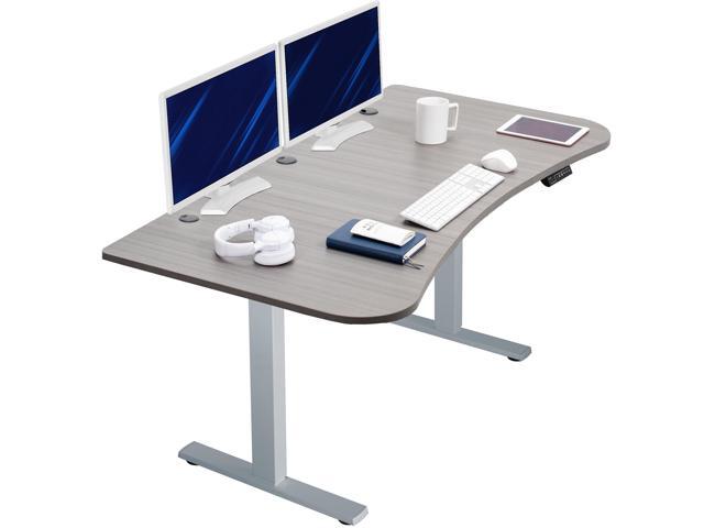 VIVO Electric 63 x 32 Stand Up Desk, Dark Gray Table Top, Gray Frame