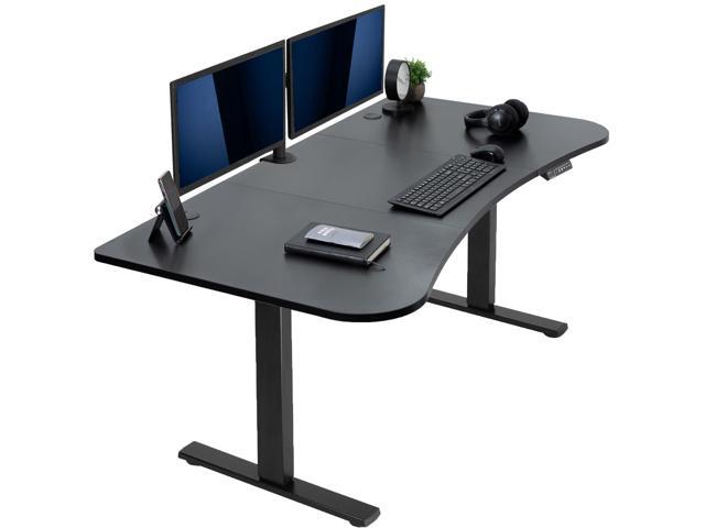 VIVO Electric 63 x 32 Standup Desk, Black Carbon Fiber Tabletop, Black Frame
