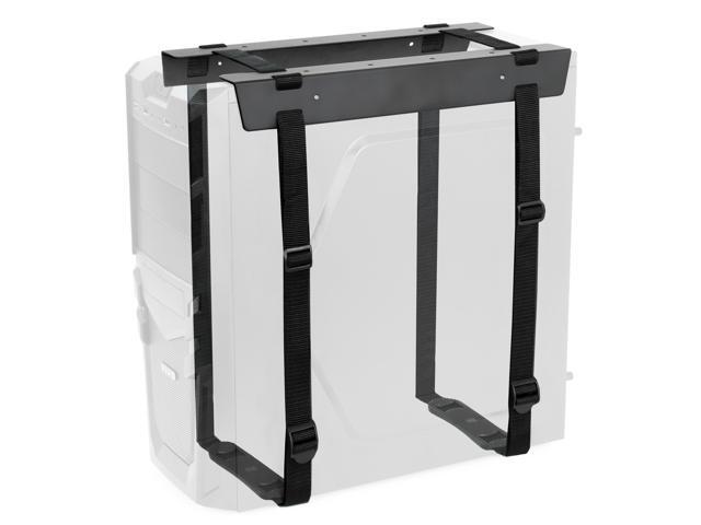 VIVO Black Under-Desk PC Adjustable Strap Mount Computer Case Holder