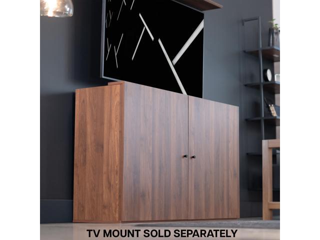 VIVO Walnut TV Cabinet for Motorized Vertical Lift, Holds 32 to 55 inch TVs