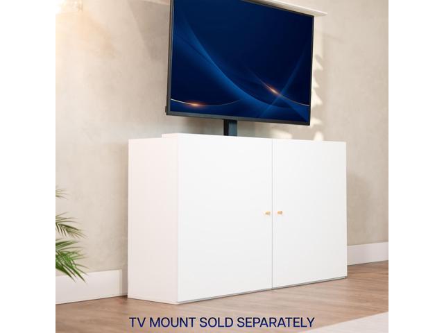 VIVO White TV Cabinet for Motorized Vertical Lift, Holds 32 to 55 inch TVs
