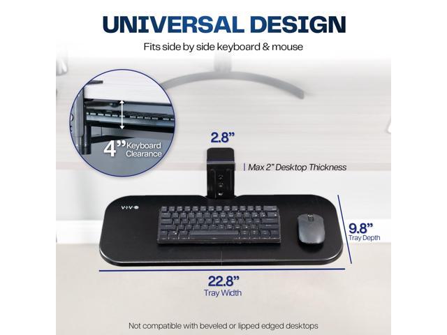 VIVO Black Single Clamp Rotating Keyboard Tray