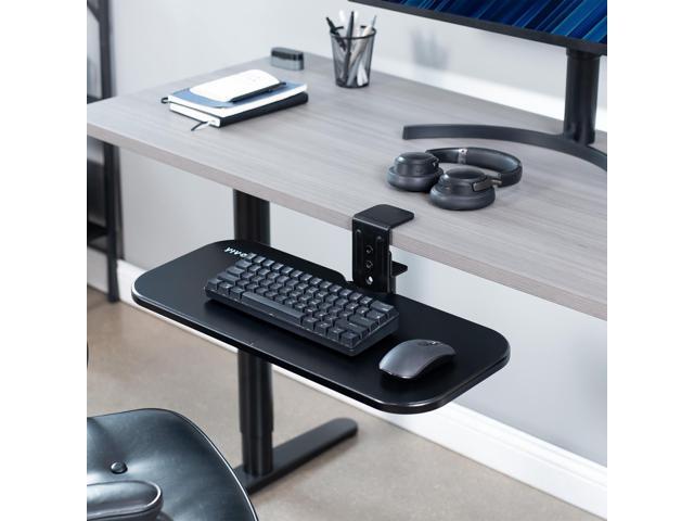 VIVO Black Single Clamp Rotating Keyboard Tray