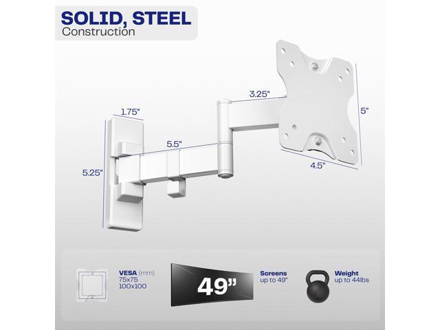 VIVO White Full Motion 13' to 49' Ultrawide Monitor Wall Mount