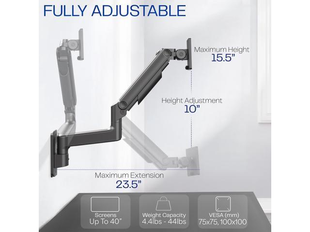 VIVO Mechanical Arm Single Monitor Wall Mount, Fits Ultrawide Screens up to 40'
