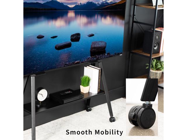 VIVO Black Rolling Easel Studio TV Floor Stand + Shelf, Fits 43' to 75' Screens