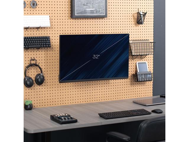 VIVO Single Computer Monitor Pegboard Mount with Arm, Fits up to 32' Screens